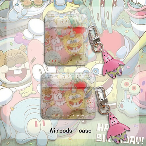 GUPBOO Airpods Coque Housse Étui Protecteur Compatible pour AirPods 3-Dessin animé Bob l'éponge