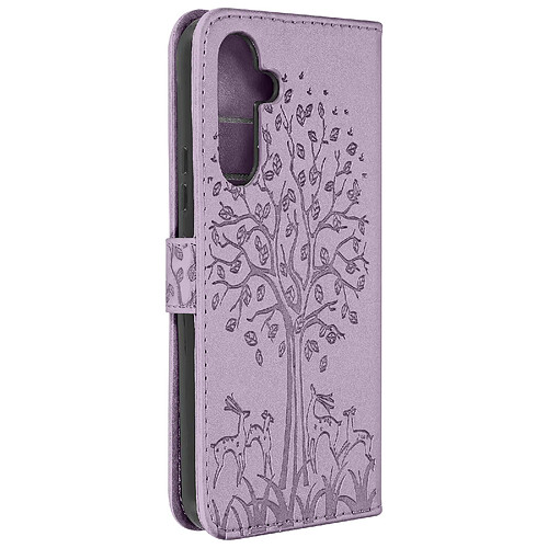 Avizar Étui Arbre et Cerf pour Samsung Galaxy A54 5G Portefeuille Tree Cover Violet