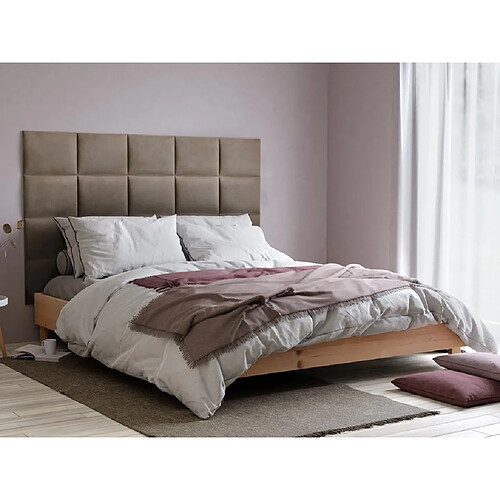 Panneaux muraux tête de lit - 200 cm - Velours - Beige - BARTEL de Pascal Morabito