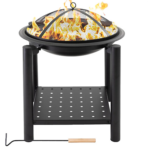 Ecd Germany Bol de feu foyer terrasse grille cuisson charbon bois Ø 54 cm jardin chauffage