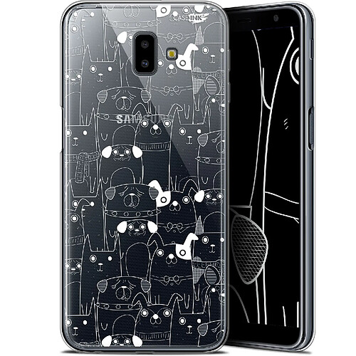 Caseink Coque arrière Samsung Galaxy J6 Plus J6+ (6.4 ) Gel HD [ Nouvelle Collection - Souple - Antichoc - Imprimé en France] Chien Blanc