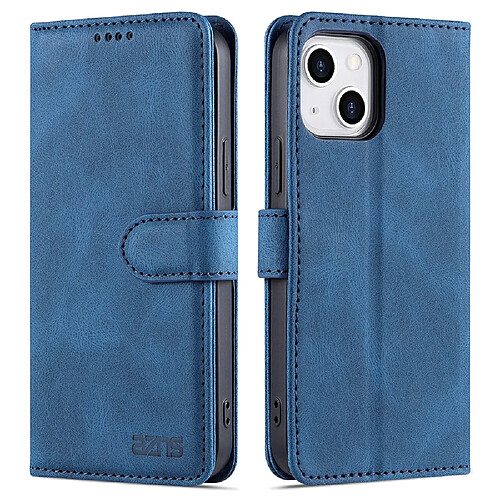 Etui en PU + TPU anti-chute, anti-rayures avec support bleu pour votre Apple iPhone 13 6.1 pouces