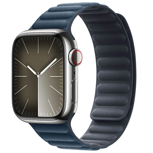 Bracelet à maillons magnétique FineWoven pour l'Apple Watch Series 1-9 / SE - 38/40/41 mm / Series 10 - 42 mm - Taille M/L - Pacific Blue