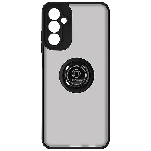 Avizar Coque pour Galaxy A14 5G et 4G Bi-matière Bague Métallique Support Vidéo Noir