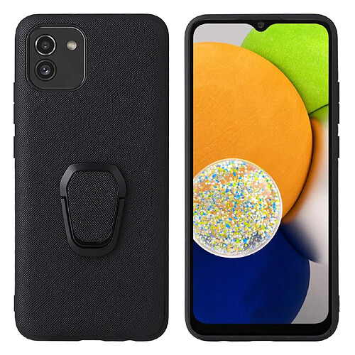 Coque en TPU + PU avec béquille texture croisée pour votre Samsung Galaxy A03 (164.2 x 75.9 x 9.1mm)