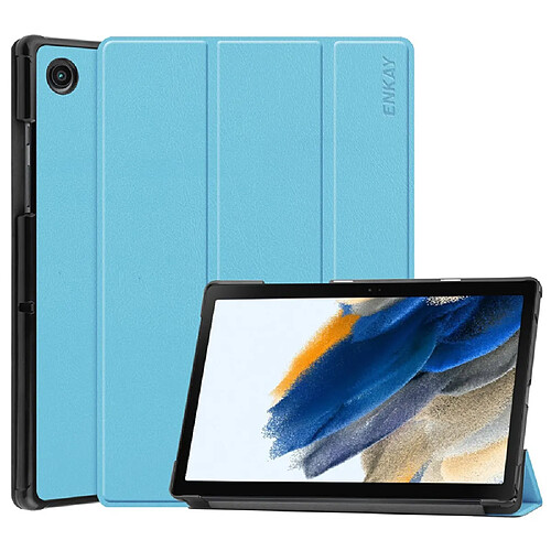 Etui en PU ENKAY antichoc, fonction de veille/réveil automatique avec support bleu clair pour votre Samsung Galaxy Tab A8 10.5 (2021)