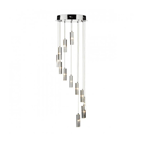 Luminaire Center Suspension Galileo Cristal,chrome poli 12 ampoules 120cm