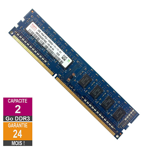 Barrette Mémoire 2Go RAM DDR3 Hynix HMT325U6CFR8C-PB PC3-12800U 1600MHz 1Rx8 · Reconditionné