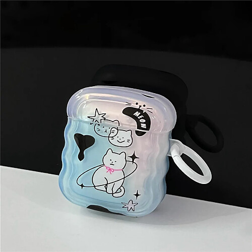 GUPBOO Airpods Coque Housse Étui Protecteur Compatible pour AirPods Pro-Style coréen ins dessin animé chat mignon