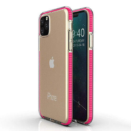 Wewoo Coque Souple Pour iPhone 11 TPU Étui de protection antichute bicolore Rose rouge