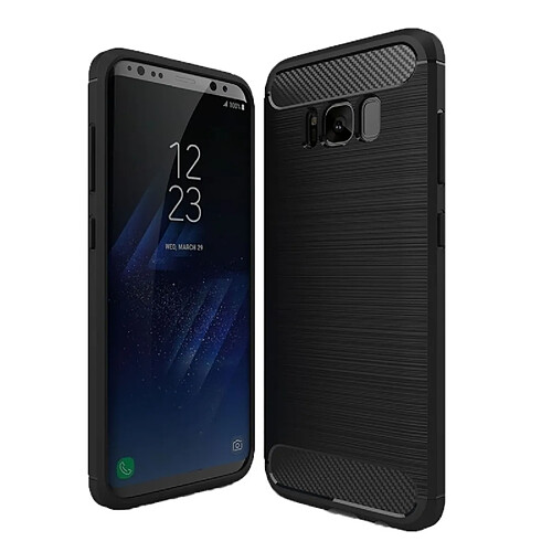 Wewoo Coque noir pour Samsung Galaxy S8 + / G9550 Texture de fibre de carbone brossé antichoc TPU Housse de protection