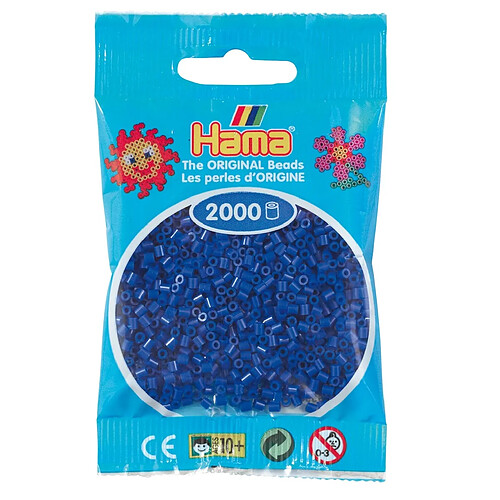 2 000 perles mini (petites perles Ø2,5 mm) bleu foncé - Hama