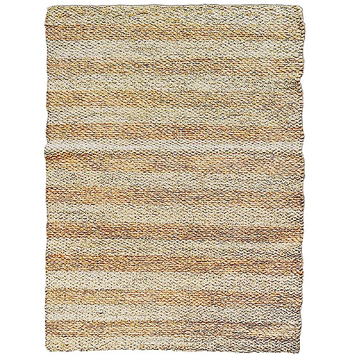 ICONIK INTERIOR Tapis rectangulaire en jute - Boho Bali - 100x120 CM - Ghana Naturel