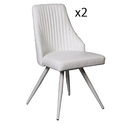 Inside 75 Lot de 2 chaises design FREEWAY WHITE pivotant à 180° assise polyuréthane blanc