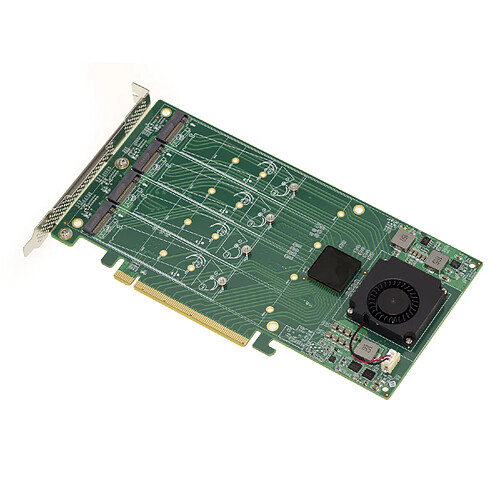 Kalea-Informatique Carte contrôleur PCIe 3.0 16x pour 4 SSD M.2 NVMe M Key (M2 NGFF). CHIPSET PLX PEX 8747