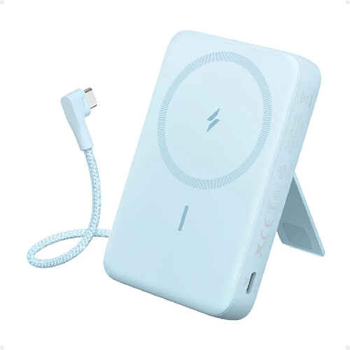 SANAG Zolo Power Bank Magnétique, Batterie Externe Portable 10000Mah Sans Fil Avec Recharge Rapide 30 W ., Câble Usb-C Intégré Et Support Ajustable, Pour Iphone Séries 15/14, Airpods, Et Bien Plus