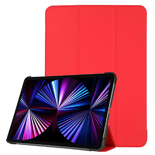 Etui en PU avec support tri-pliure rouge pour votre Apple iPad Pro 11 pouces 2021/2020/2018