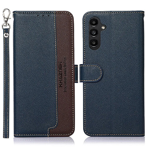 Etui en PU texture litchi, RFID blocking function avec support pour votre Samsung Galaxy A14 5G - bleu