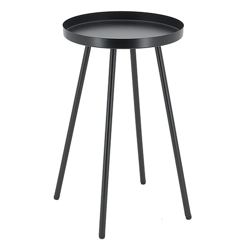 Aubry Gaspard Table basse en métal Ø 30 H 50 Noir.