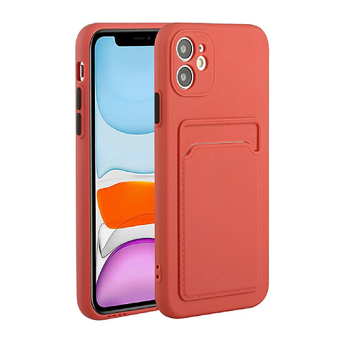 Coque en TPU Fente pour carte intégrée souple corail pour votre Apple iPhone 12