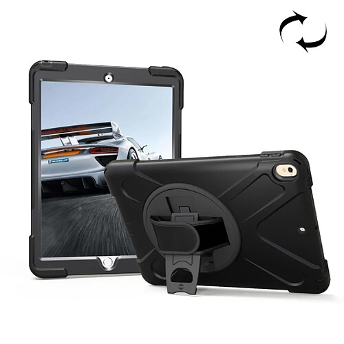 Wewoo Coque noir pour iPad Pro 10.5 pouces rotation de 360 degrés PC + Silicone étui de protection avec support et sangle de main