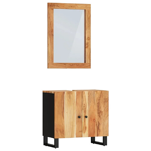 Maison Chic Armoire de Bain | Ensemble de 2 meubles salle de bain bois massif d'acacia -GKD78729