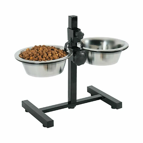 ZOLUX Support réglable avec 2 bols en inox pour chien 2 bols 0,7 litres.