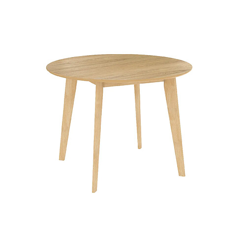 Rendez Vous Deco Table ronde Réno 4 personnes en bois clair D100 cm