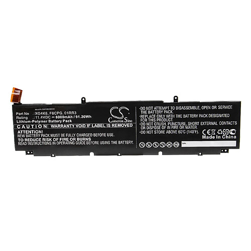 vhbw Batterie compatible avec Dell Precision 5750 P2KGC, 5750 P92F, 5750 TJ9YX, 5750 W2DMX ordinateur portable Notebook (8000mAh, 11,4V, Li-polymère)