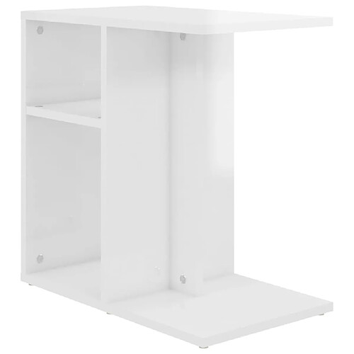 Maison Chic Table d'appoint | Table Basse Blanc brillant 50x30x50 cm Aggloméré -GKD32235