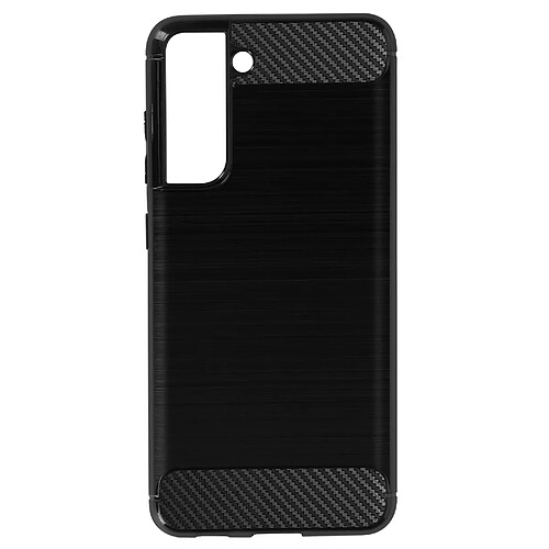 Avizar Coque Samsung Galaxy S21 FE Renforcée Souple Carbone Effet Brossé Noir