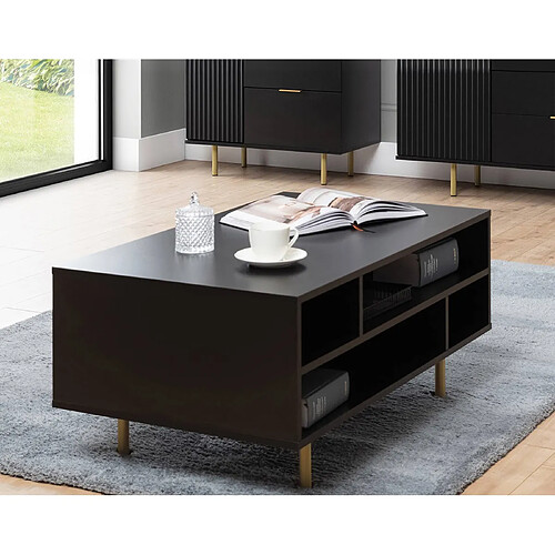 Bestmobilier Monica - table basse - noir - 100 cm