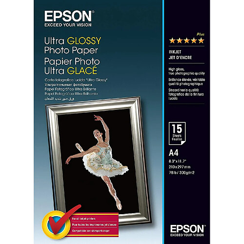 Epson Ultra Glossy Photo Paper - A4 - 15 Feuilles