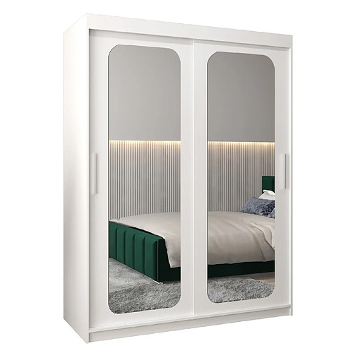 Abiks Meble Armoire PROMO T3 À Portes Coulissantes 200/150/62 2 Portes (Blanc/Blanc)