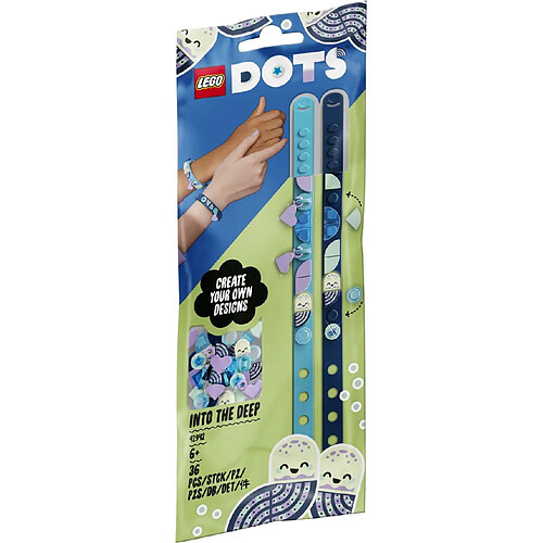 LEGO 41942 DOTS Bracelets Porte-Bonheur Plongée en Eaux Profondes Set Charms, Loisirs Créatifs pour Enfants +6 Ans