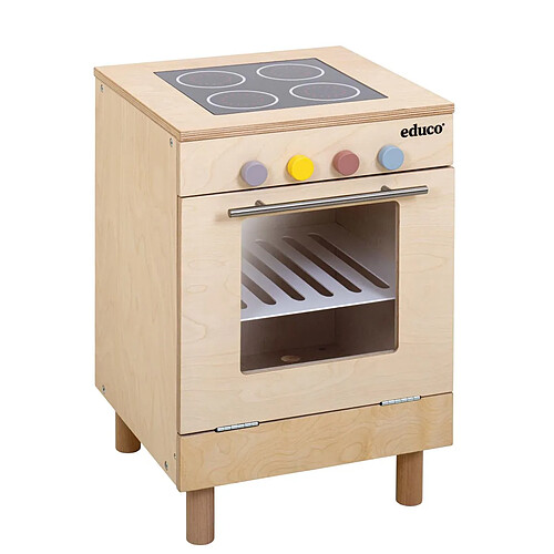 Educo Jeu d'imitation - Cuisinière - en bois - jeu Montessori