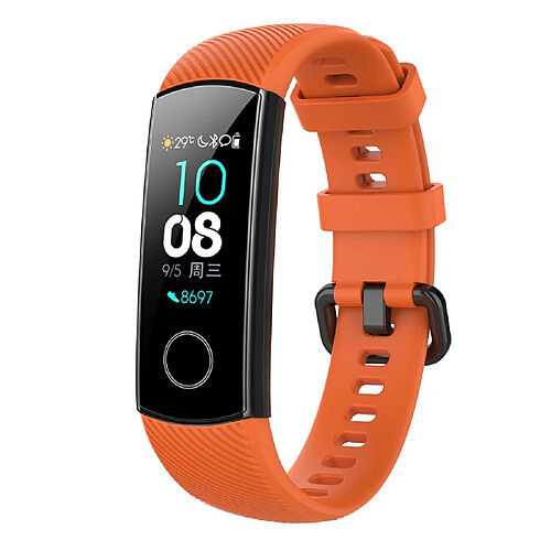 Bracelet en silicone remplacement, longueur : 95.6+124.8mm orange pour votre Huawei Honor Band 4