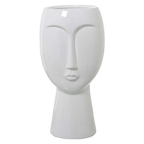 Vase Alexandra House Living Blanc Céramique Brillant Visage 22 x 22 x 47 cm