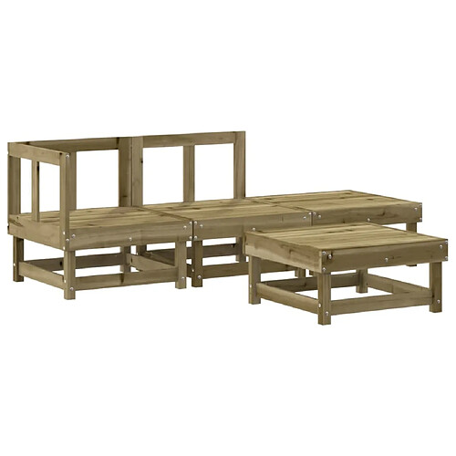 Maison Chic Salon de jardin 4 pcs - Table et chaises d'extérieur - Mobilier/Meubles de jardin Moderne bois de pin imprégné -MN96600