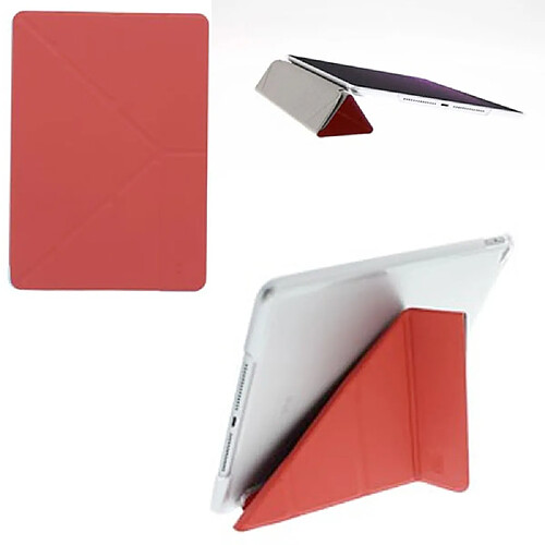 Etui MW pour iPad 2017 avec rabat latéral articulé rouge fonction stand