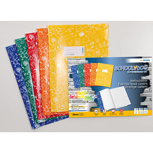 HERMA Protège-cahier Schoolydoo, A4, en PP, set de 5 ()