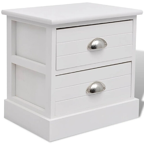 Helloshop26 Table de nuit chevet commode armoire meuble chambre blanc 1402078