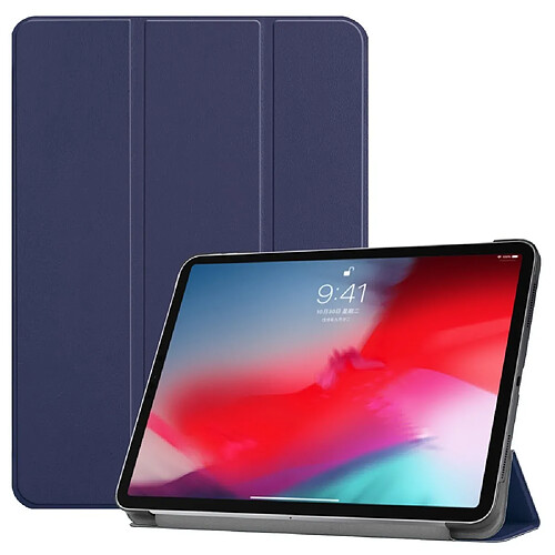 Etui en PU Triple bleu foncé pour votre Apple iPad Pro 11-inch (2018)