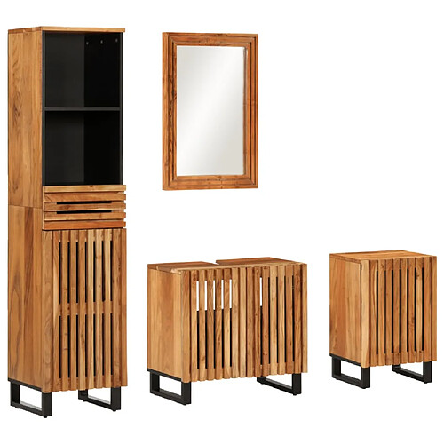 vidaXL Ensemble de meubles de salle de bain 4 pcs bois massif d'acacia