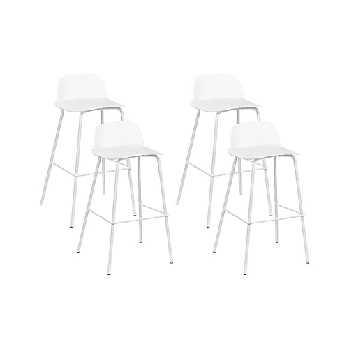 Beliani Tabouret de bar Blanc MORA