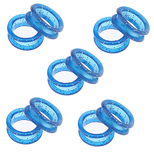 10pcs silicone barber cheveux ciseaux de toilettage ciseaux doigt bague poignées inserts bleu