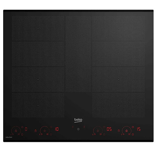 Table de cuisson induction 60cm 4 feux 7400w noir - HII68811NT - BEKO