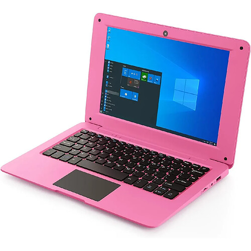 Vendos85 Ordinateur portable Mini 10,1" WINDOW 10 32 Go Ultra Mince et Léger Netbook Intel Quad Core CPU PC HDMI WiFi USB Netflix Youtube (Rose foncé)