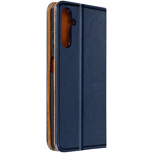 Avizar Housse pour Samsung A05s Cuir Véritable Clapet portefeuille Support Bleu Nuit