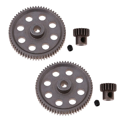 2 Ensembles D'engrenage Principal 64T Diff Et Engrenage De Pignon Moteur 17T Pour Voiture RC 1/10 HSP 94111